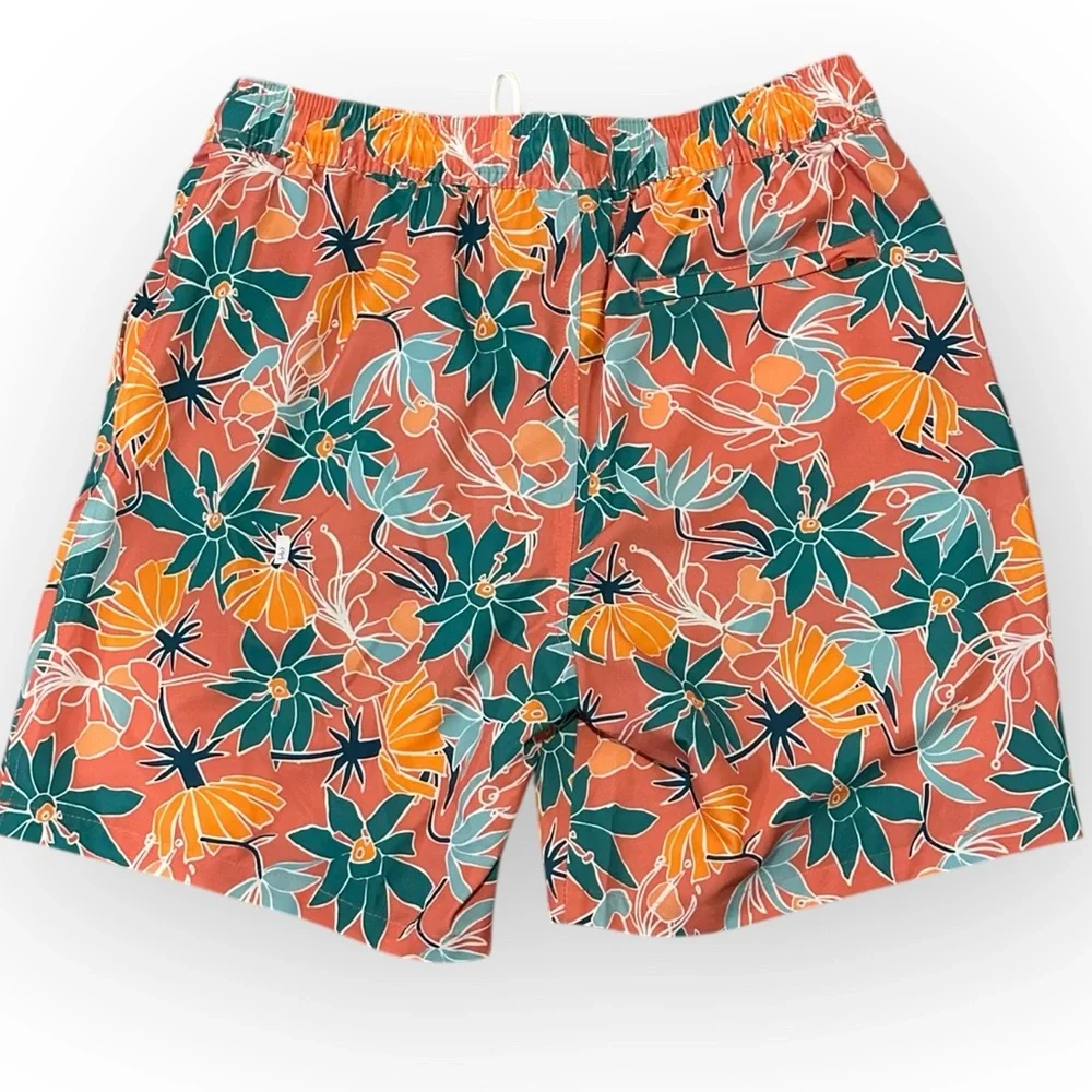 NWT Men’s Goodfellow & Co Orange Floral Swim Trunks size medium